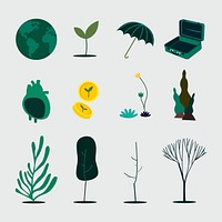 Green planet sustainability and conservation concept illustration