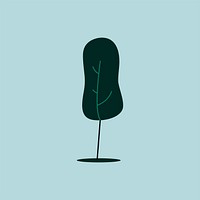 Isolated tree with green leaves illustration