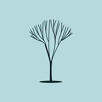 Isolated dead leafless tree in the fall illustration