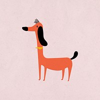 Cute colorful dog psd flat animal illustration