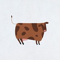 Flat illustration psd of brown cattle