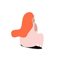 Back side of a woman sitting down illustration