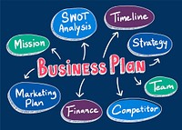 Business plan words illustration