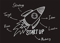 Startup words illustration