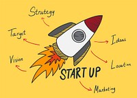 Startup words illustration