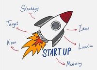 Startup words illustration
