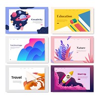 Colorful flyer template design illustration