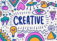 Creative and colorful scribble graphic