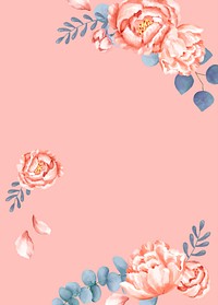 Pink themed floral wedding card