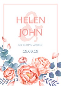 Invitation card with a floral theme