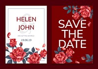 Invitation card with a red color scheme