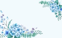 Blue themed greeting card with florals