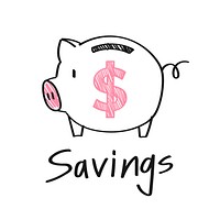 Piggy bank with a dollar sign illustration<br />