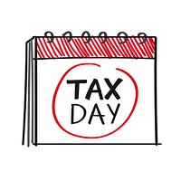 Calendar with the word tax day illustration