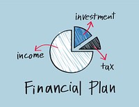 Financial plan pie chart illustration<br />