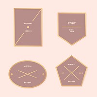 Simple golden logos and labels vector set