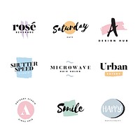 Collection of logos and branding vector