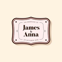 Classic style wedding invitation badge<br />