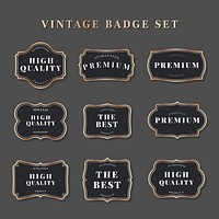 Black vintage premium badge vectors