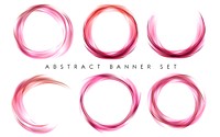 Abstract banner set in pink