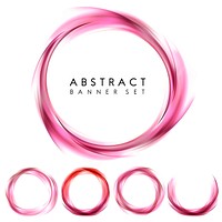 Abstract banner set in pink