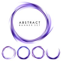 Abstract banner set in purple