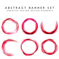 Abstract banner set in red
