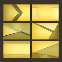 Set of abstract background designs in yellow