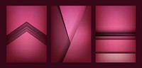 Set of abstract background designs in dark pink