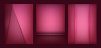 Set of abstract background designs in dark pink