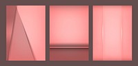 Set of abstract background designs in pink