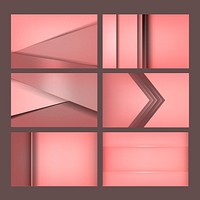 Set of abstract background designs in pink