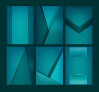 Set of abstract background designs in green