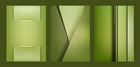 Set of abstract background designs in lime green