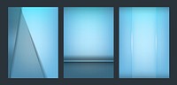 Set of abstract background designs in blue