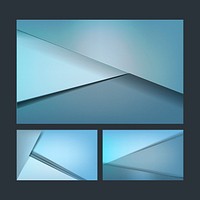 Set of abstract background designs in blue