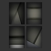 Set of abstract background designs in black