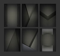 Set of abstract background designs in black