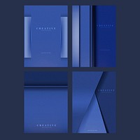 Set of creative background designs in blue