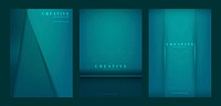 Set of abstract creative background designs in green