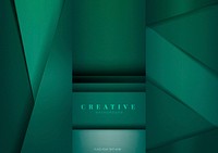 Set of abstract creative background designs in emerald green