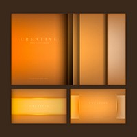Set of abstract creative background designs in orange