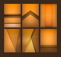 Set of abstract creative background designs in orange
