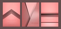 Set of abstract creative background designs in pink