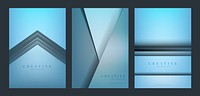 Set of abstract creative background designs in blue