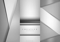 Set of abstract creative background designs in light gray