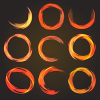 Orange abstract circle banners vector set