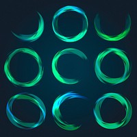 Green abstract circle banners vector set