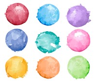 Set of colorful watercolor badge vector