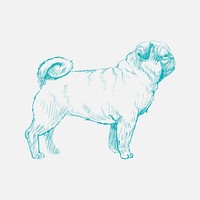 Illustration drawing style of dog